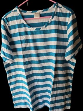 Blair Teal & White Striped Tee
